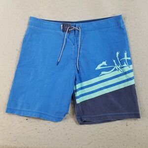 Salt Life Board Shorts Mens 38 Blue SLX-QD Colorblock Quick Dry Swim Trunk
